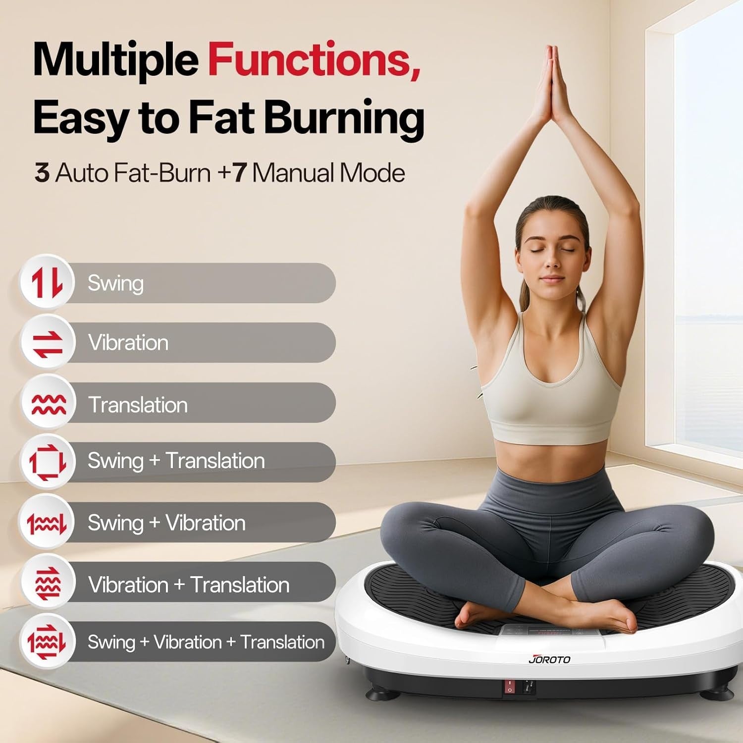 4D Vibration Plate Exercise Machine 120 Levels Bluetooth LED 158kg