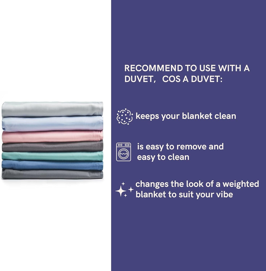 "Navy Weighted Blanket 152x203cm 9kg Cotton – Calming for One Person"