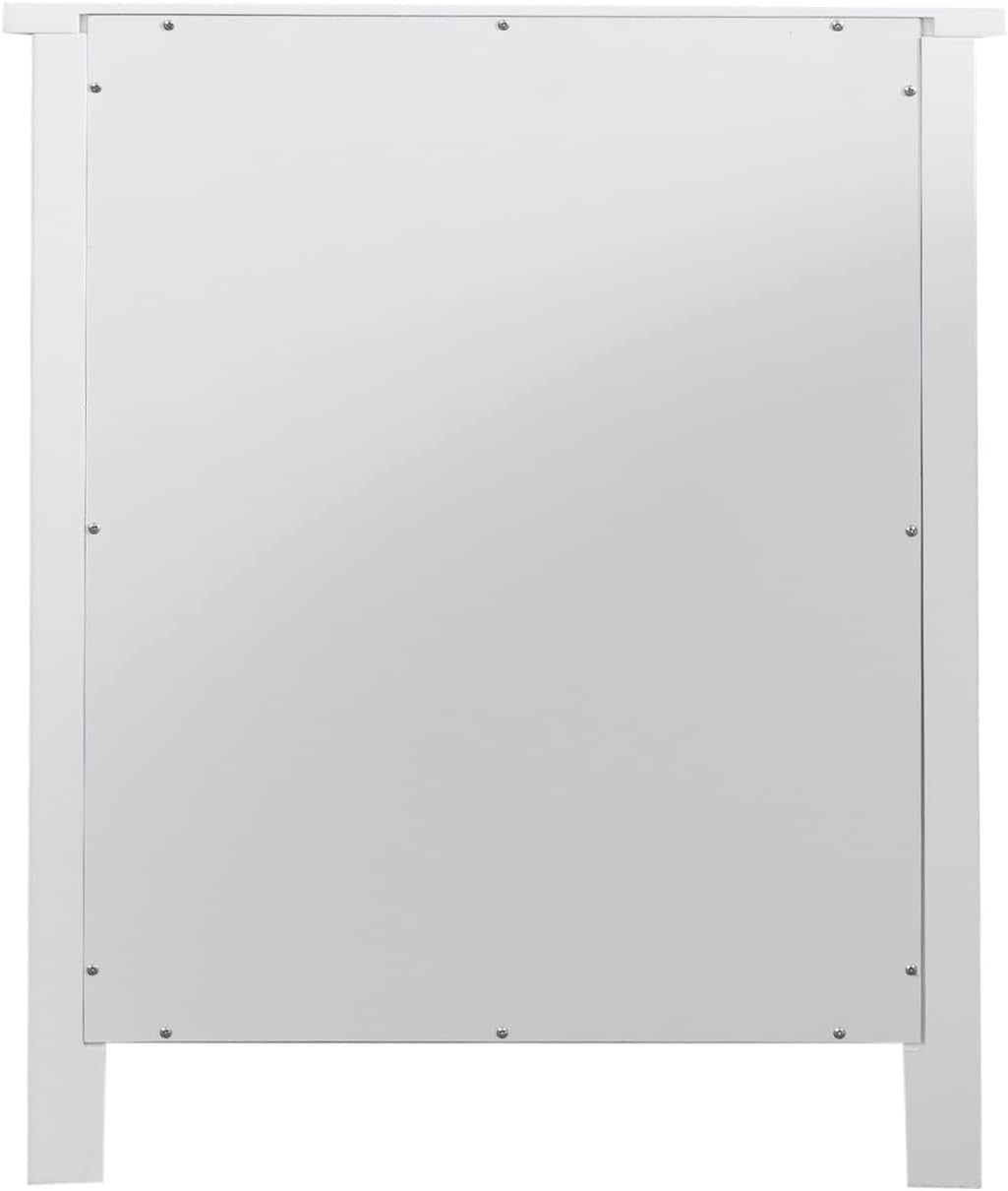 Freestanding Bathroom Storage Cabinet White 2 Door Moisture Resistant Unit