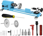 Mini Wood Lathe Machine DIY Turning Polishing Cutting Tabletop Tool Kit