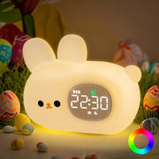Kids Rabbit Alarm Clock with Night Light, Sleep Training & White Noise