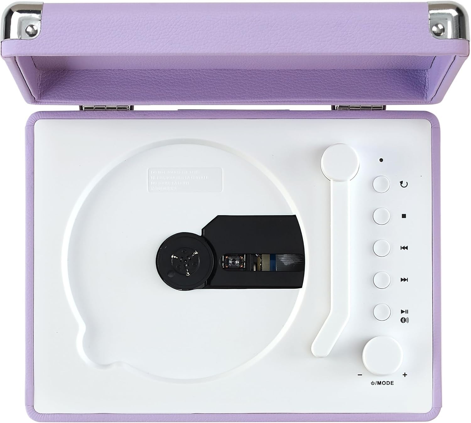 Vintage Suitcase CD Player Bluetooth FM Radio Rechargeable Speakers Purple