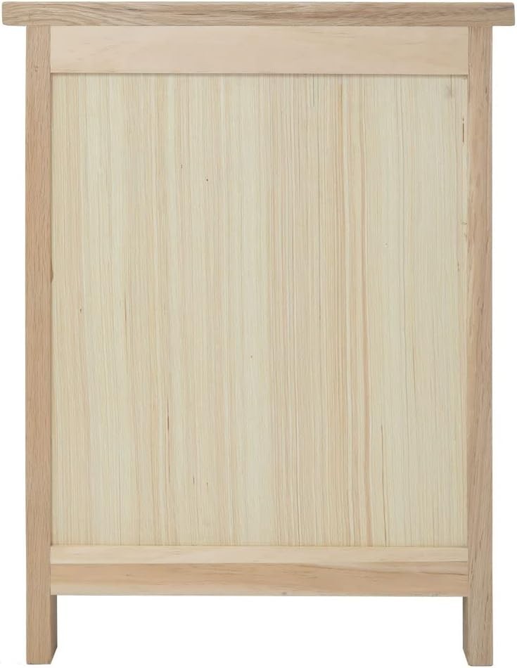 Solid Oak Bedside Table with 3 Drawers – Natural Wooden Nightstand