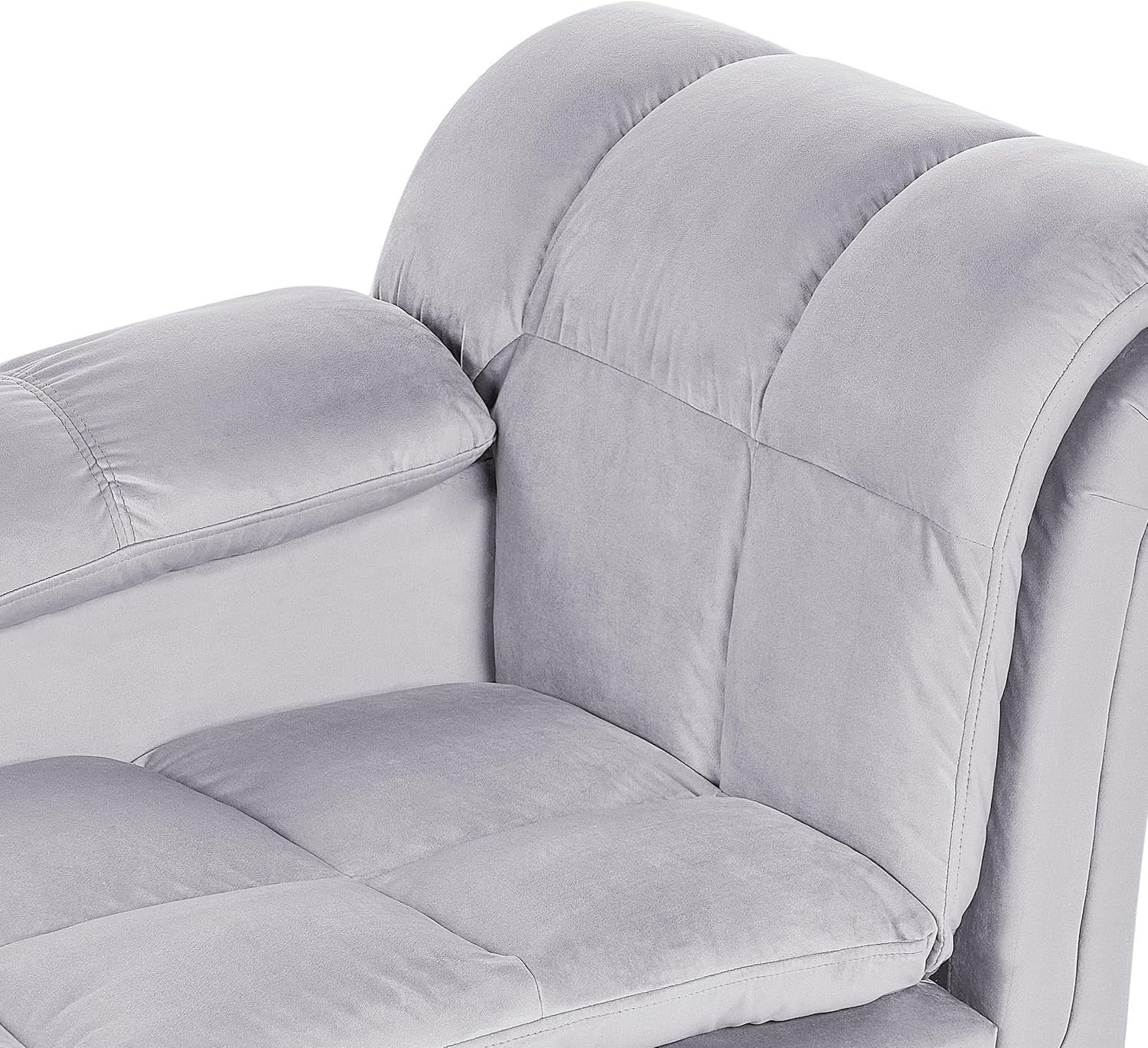 Modern Velvet Right Hand Chaise Lounge Grey Upholstery Black Legs