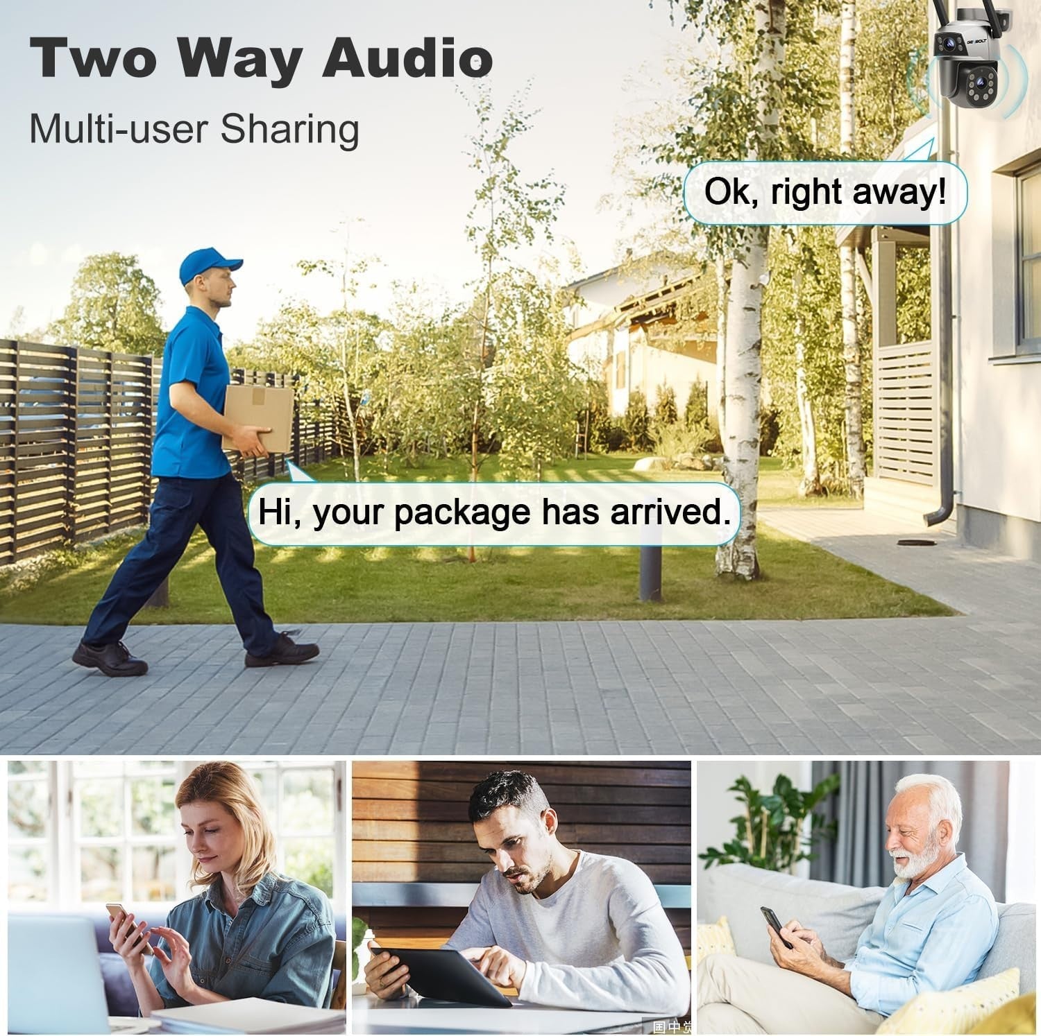 Dual Lens PTZ Security Camera WiFi PoE 360° Auto Tracking CCTV