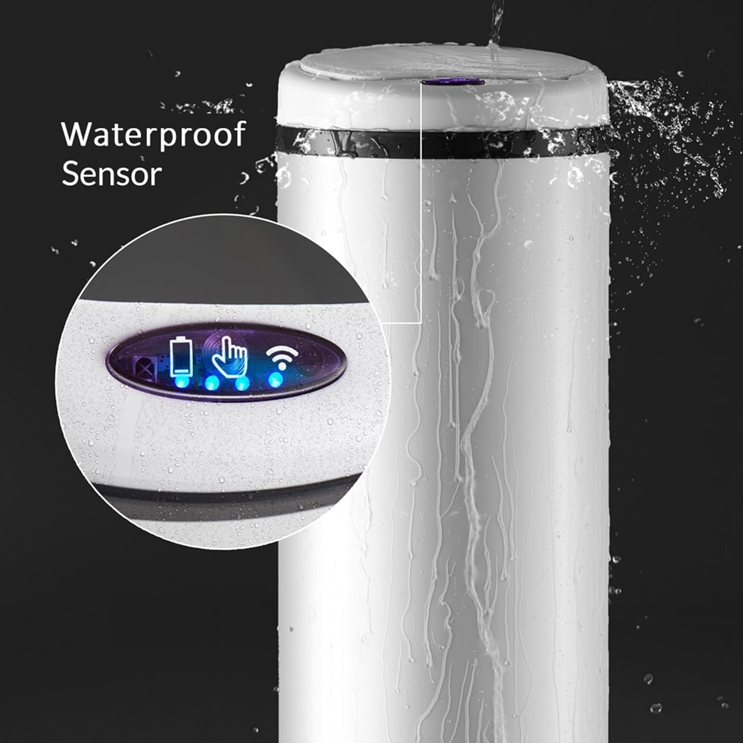 30L Motion Sensor Kitchen Bin White Undercounter Stainless