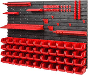 Garage Tool Peg Board Wall Organizer Storage Bins Workshop Rack Set