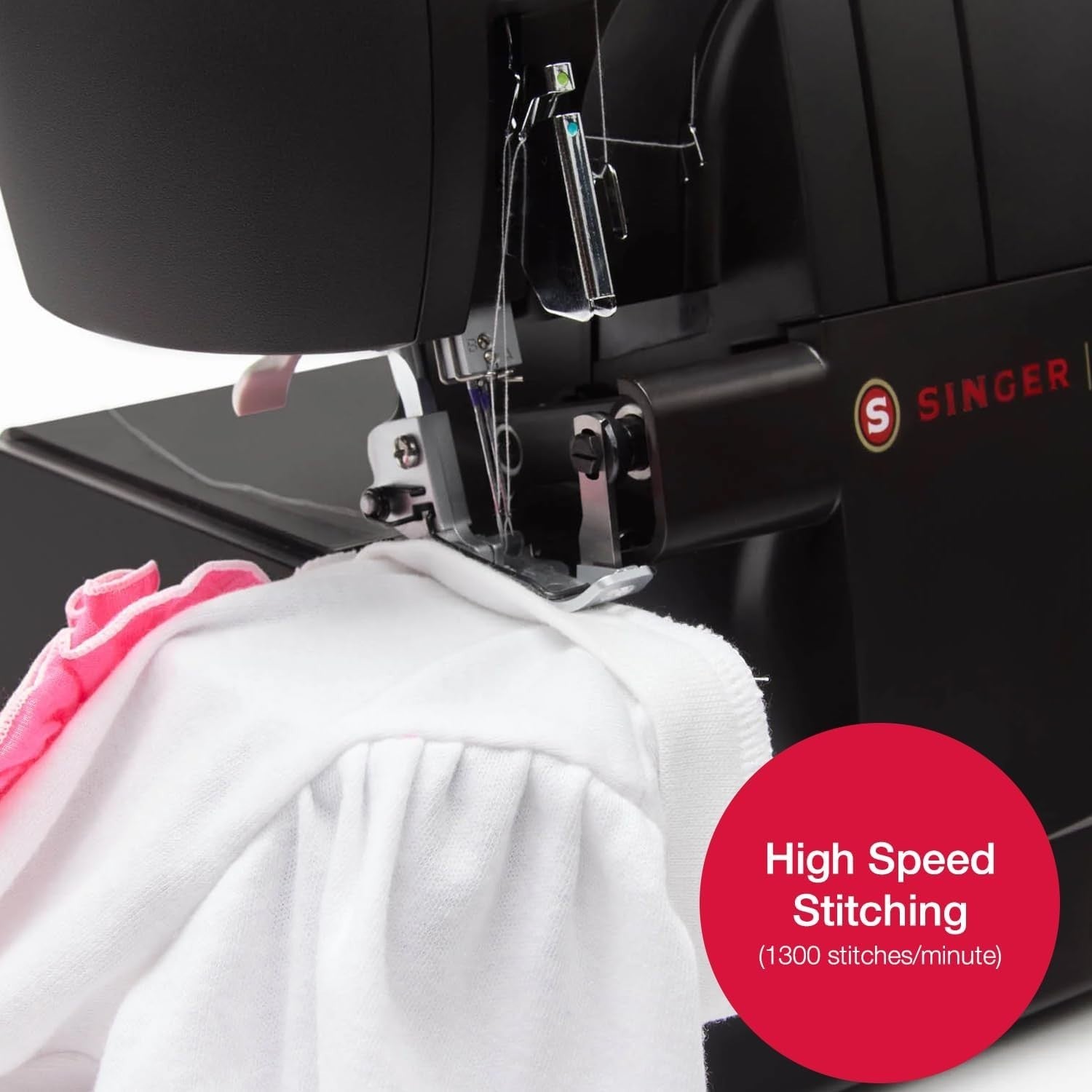 Heavy Duty Overlock Serger Machine 2 3 4 Thread 1300 SPM Black