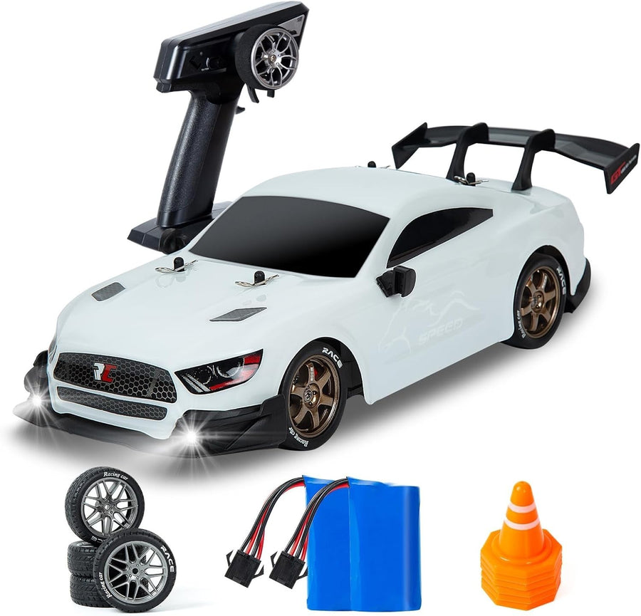 1:14 4WD RC Drift Car High Speed GT Racing + Extra Tires LED Lights