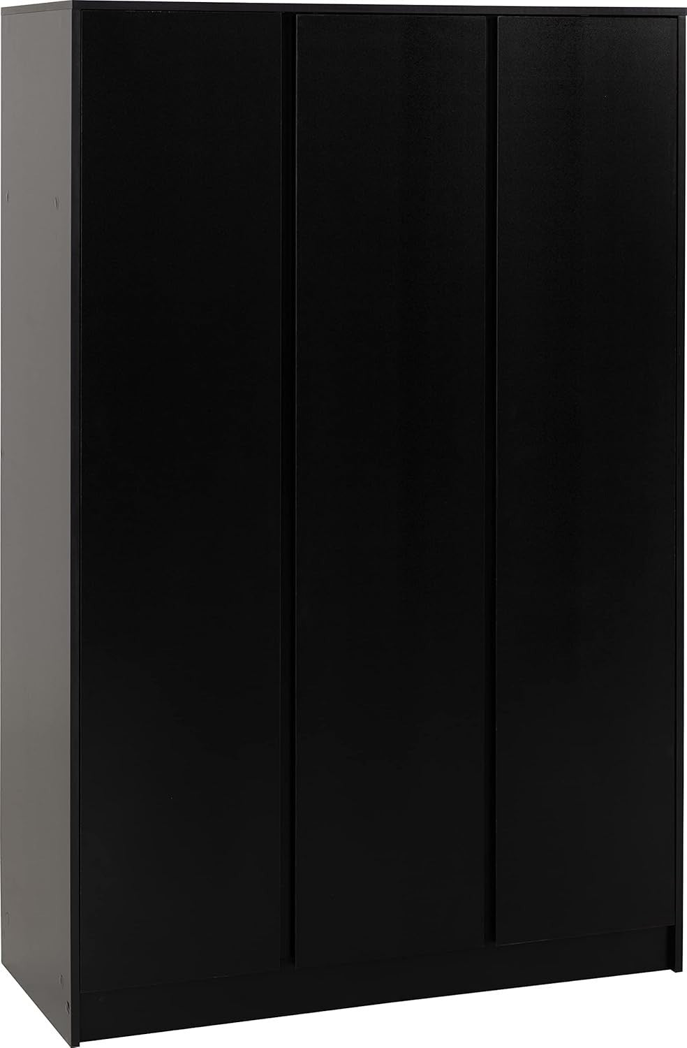 Black 3 Door Wardrobe with Drawers & Rail – Modern Bedroom Storage Unit