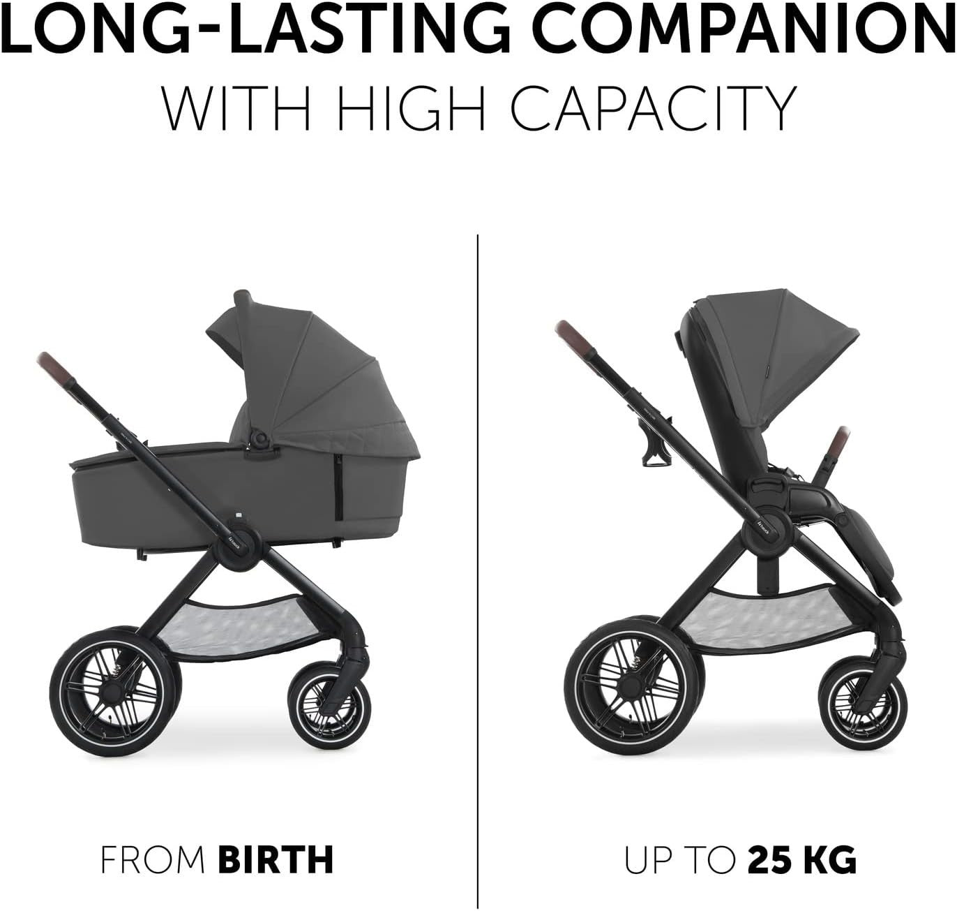 Walk N Care 2-in-1 Pram & Pushchair Dark Grey Lightweight Foldable Stroller
