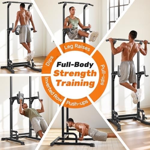 10-in-1 Pull Up Dip Station Power Tower Home Gym 180KG Load Alloy Steel