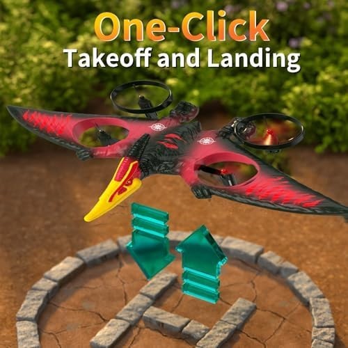Aooess Dinosaur RC Airplane Drone for Kids USB Rechargeable Flying Toy