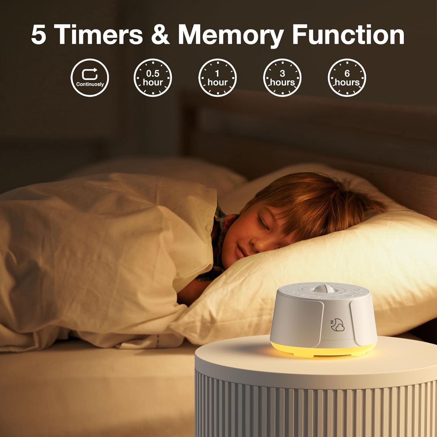 Portable White Noise Machine for Baby & Adult, 30 Soothing Sounds + Night Light