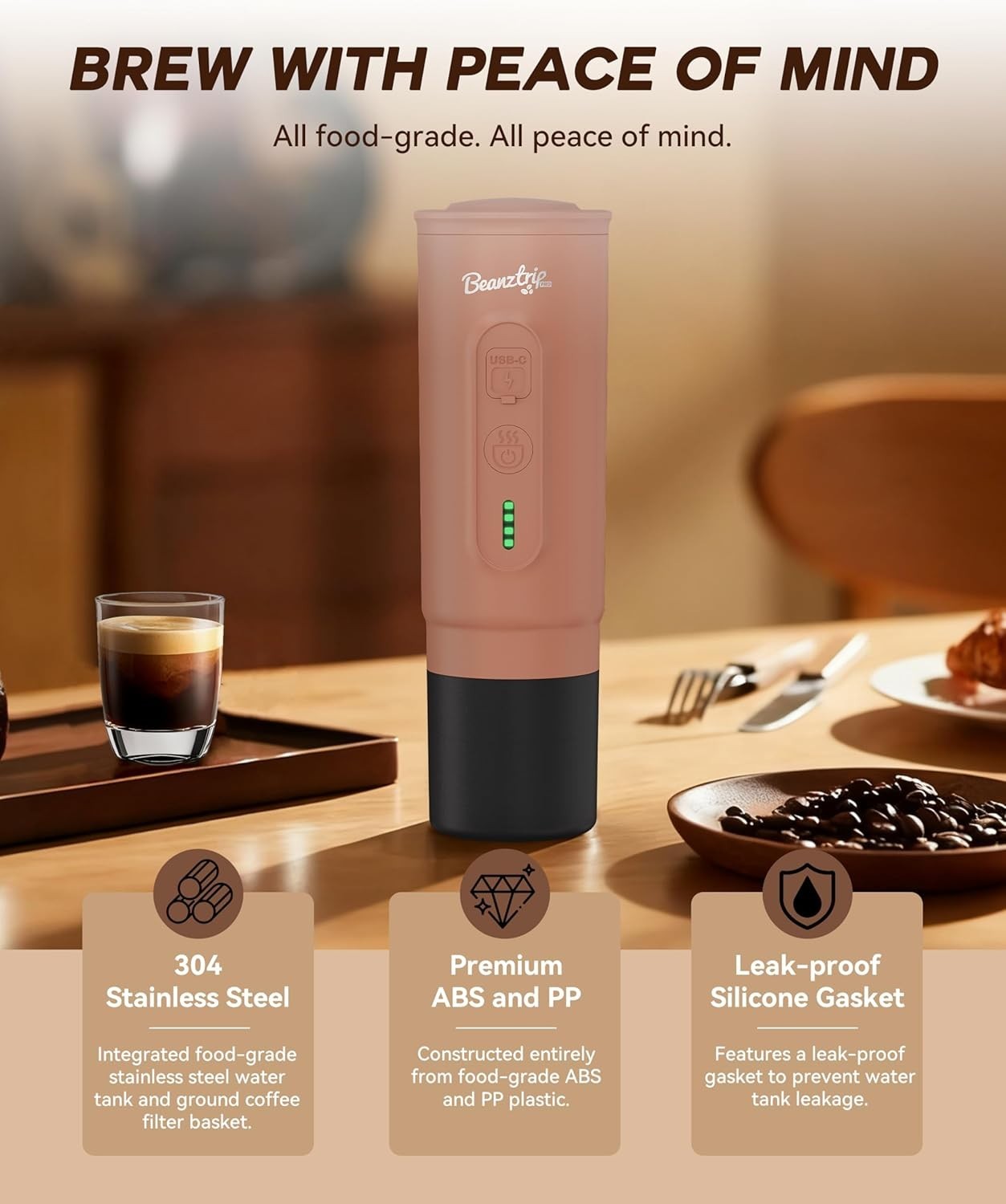 20-Bar Portable Espresso Maker | Travel Mini Coffee Machine | Capsule & Ground