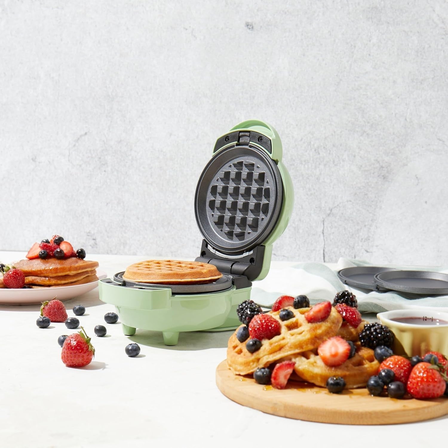 3-in-1 Mini Waffle Doughnut Pancake Maker – Non-Stick Plates, Fast Heat-Up, Comp