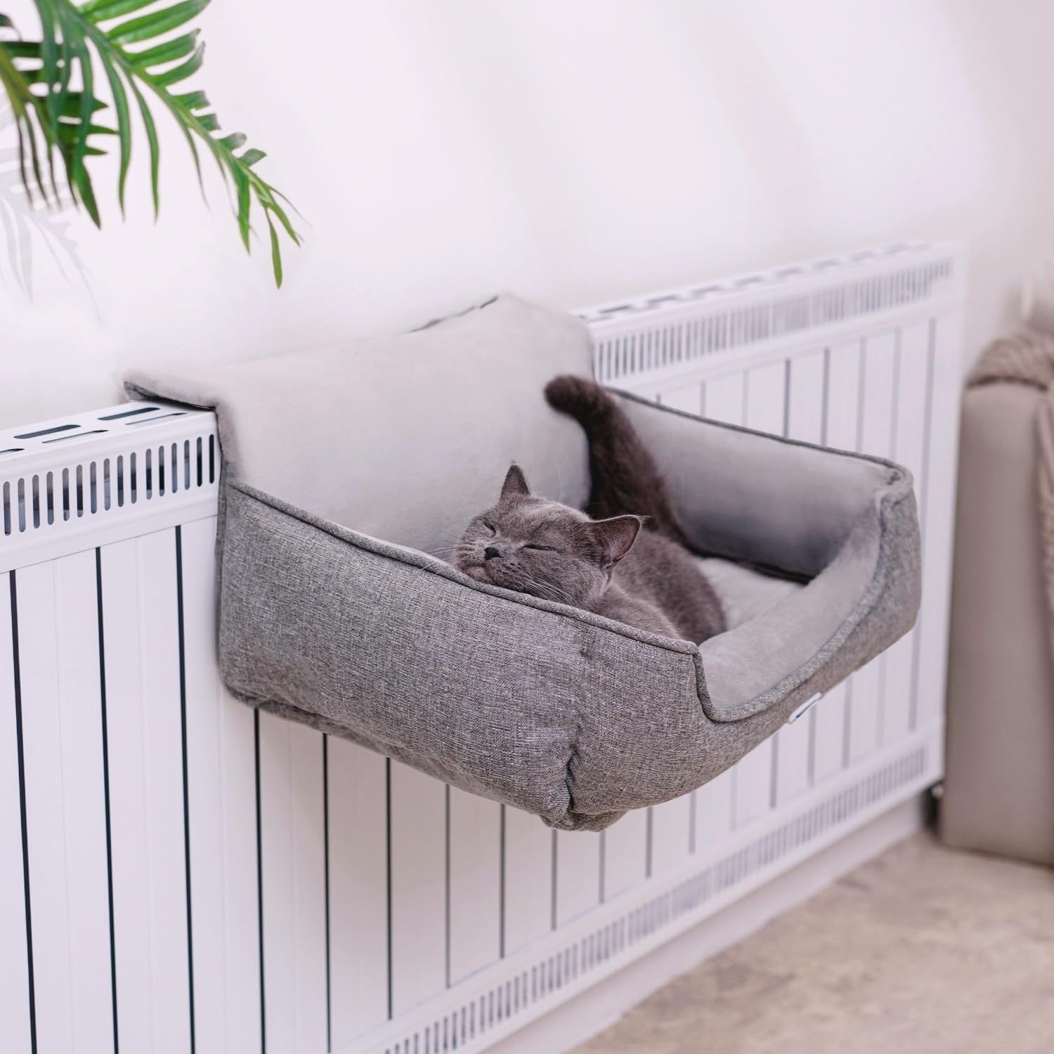 Cat Radiator Bed Heater Hammock Window Perch Washable Cover Grey