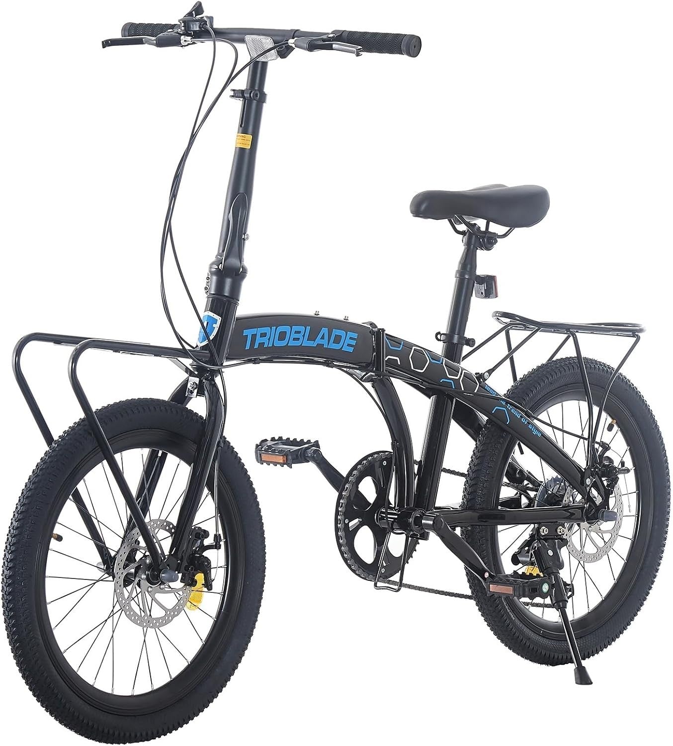 20 Inch Folding Bike 7-Speed Lightweight Mountain Bike with Disc Brakes