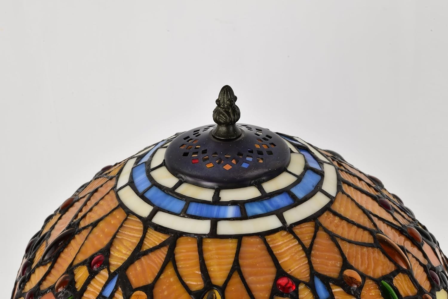 Stained Glass Tiffany Table Lamp 18” Height Handmade Vintage Light