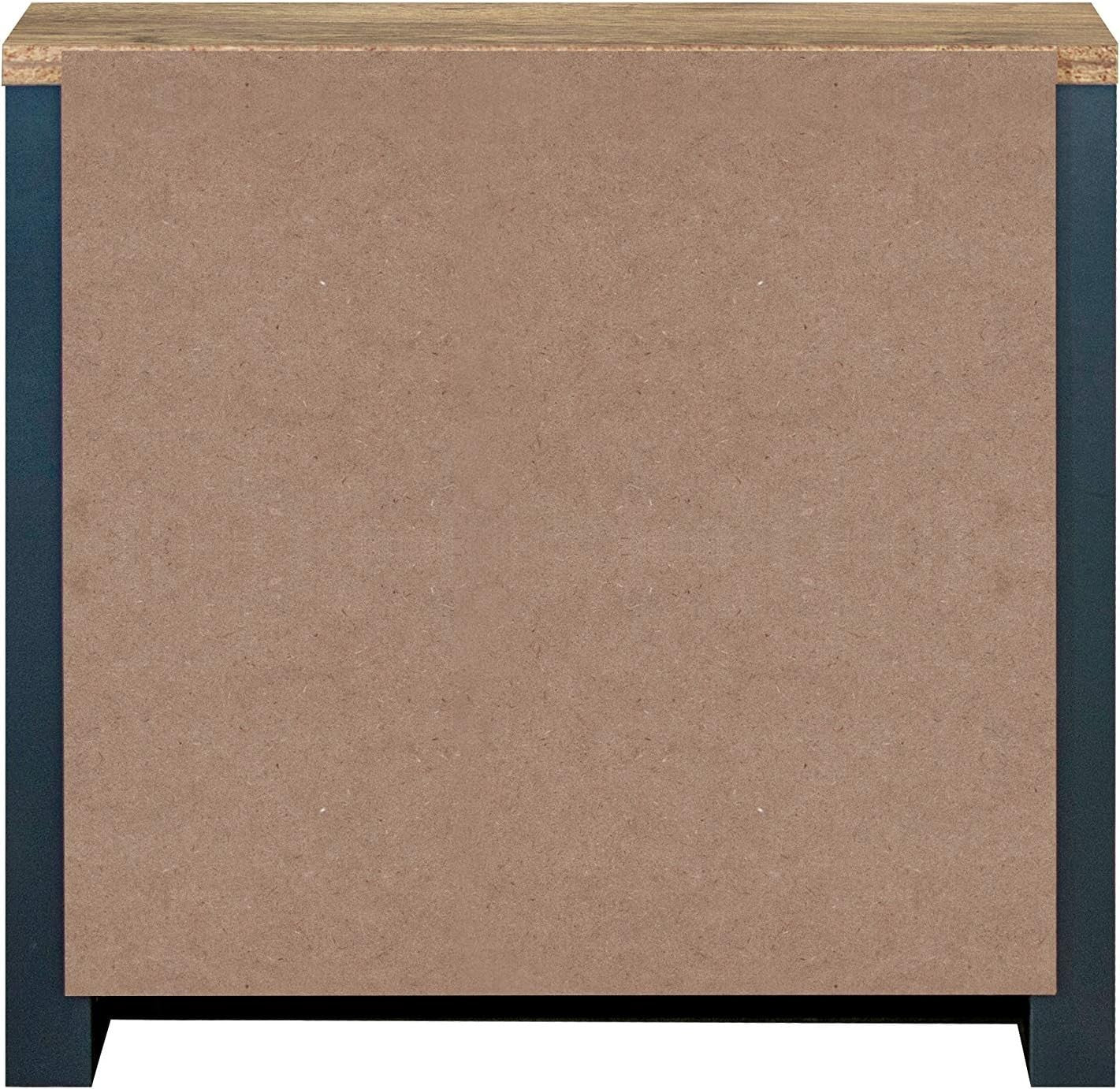 Blue Oak Sideboard 2 Drawer Storage Unit Cupboard Shabby Chic Cabinet