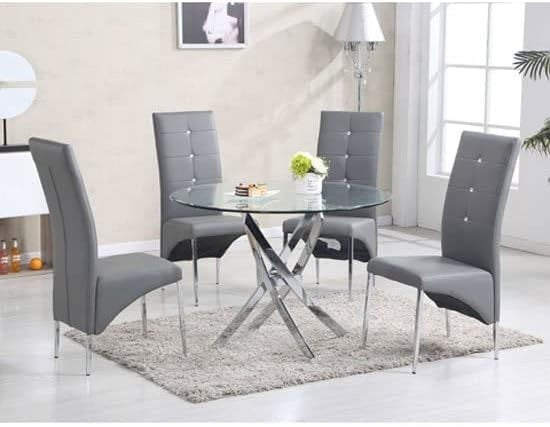 Small Rectangular Glass Dining Table 120x70cm Brushed Gold Metal Legs Modern