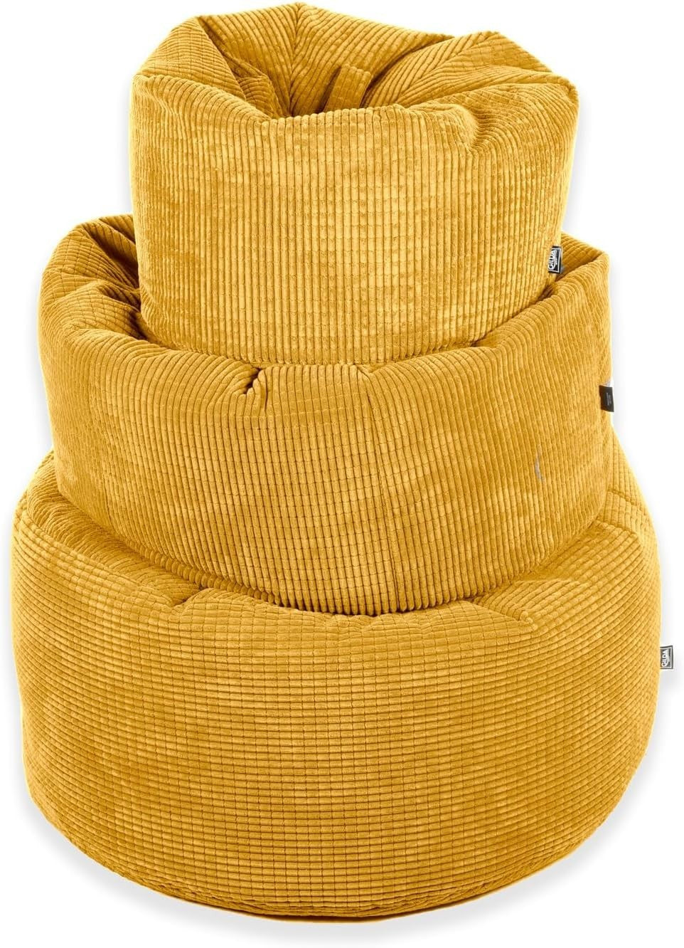 Giant Corduroy Bean Bag Chair Mustard Soft Adult Seat Lounge Sofa UK