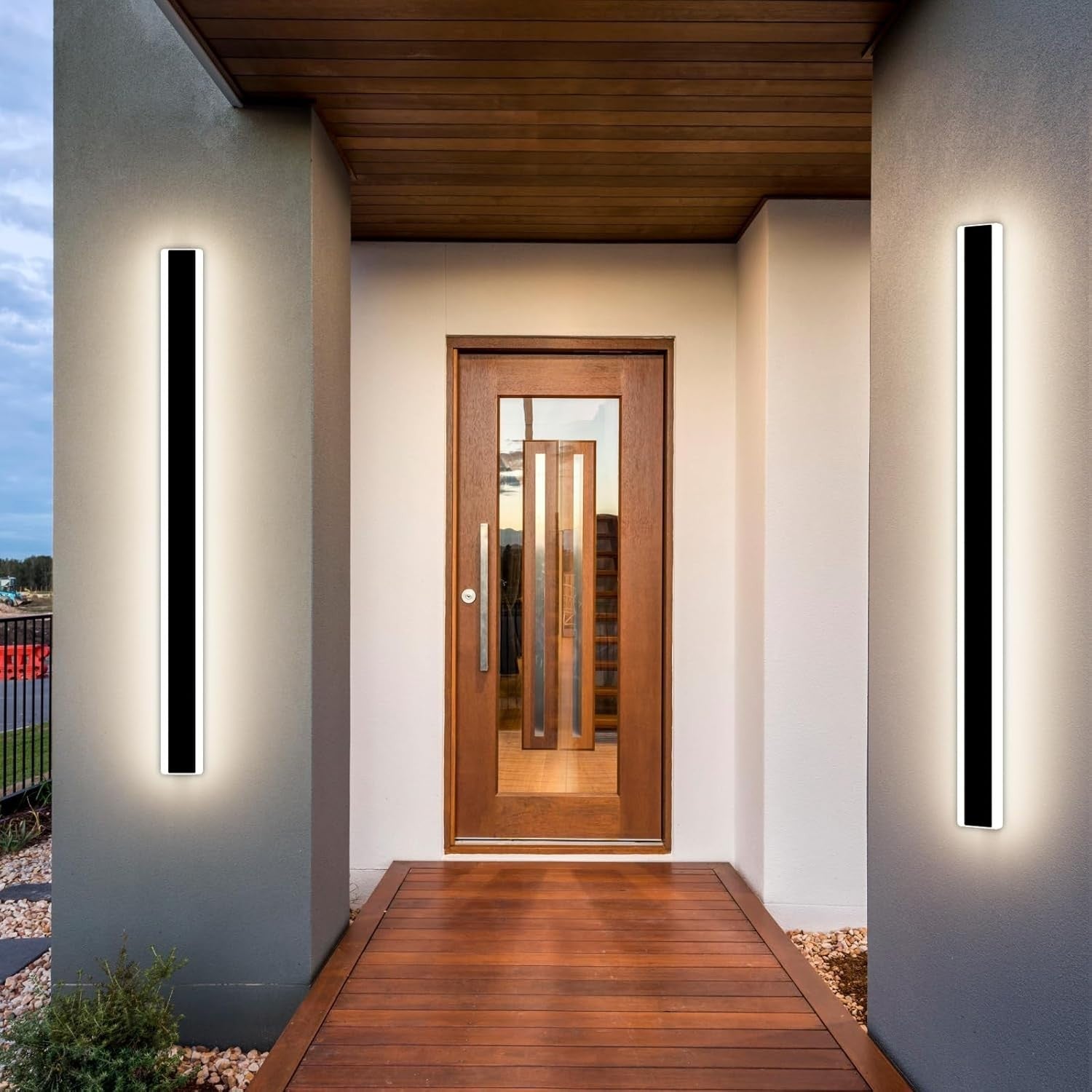 Waterproof 120cm Outdoor LED Wall Light, Cool White, Modern Garden Sconce