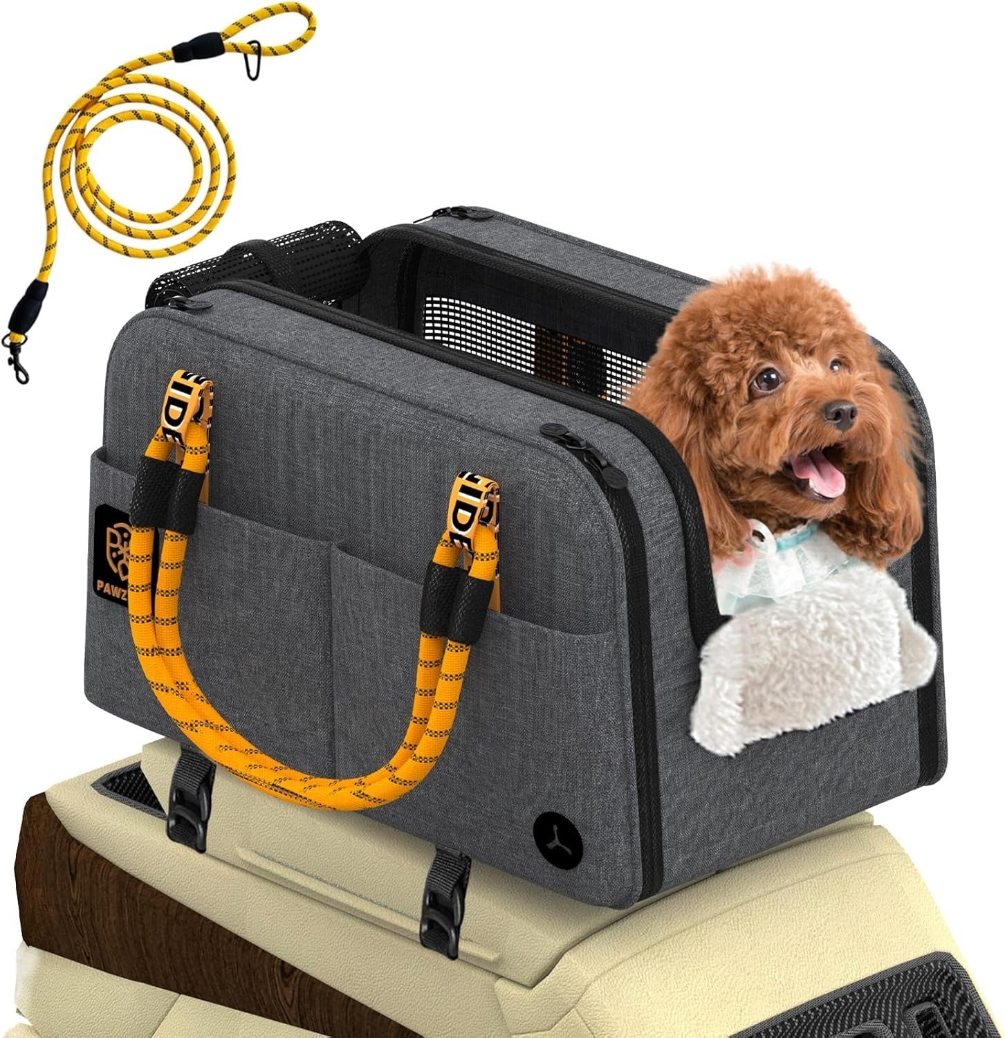 Center Console Dog Car Seat Enclosed Pet Carrier Booster for Small Pets