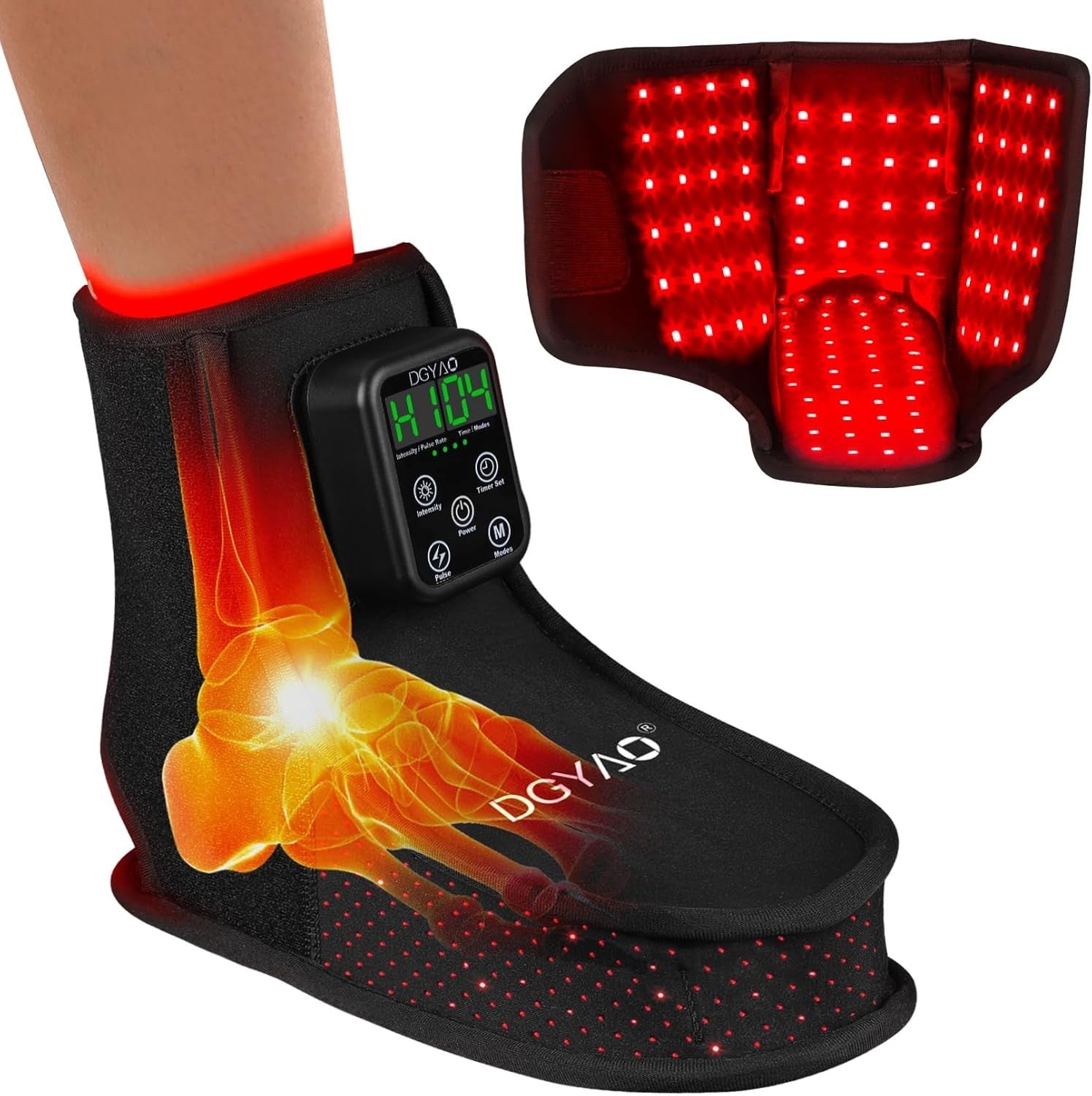Portable Infrared Foot & Ankle Red Light Therapy Massager with Battery