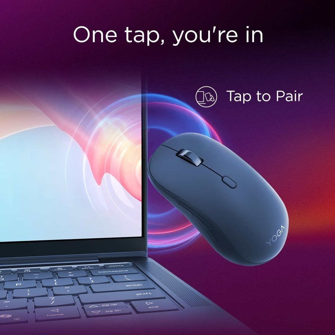 Silent Bluetooth Mouse Multi-Device 6 Button Ergonomic Blue