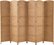 Natural 6 Panel Wicker Folding Room Divider Handwoven Privacy Screen 170cm