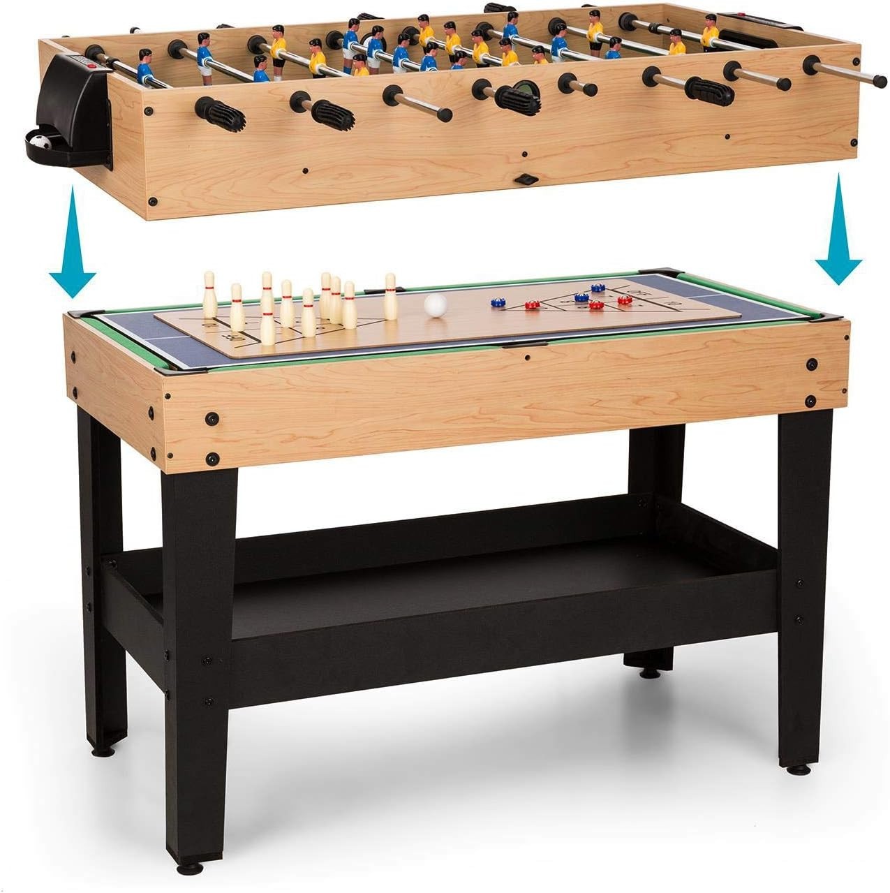 15-in-1 Multi Game Table Pool Foosball Hockey Tennis Chess Set