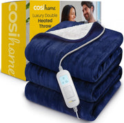 Electric Heated Throw Double Sherpa Fleece 10 Heat Levels Remote 200x150cm