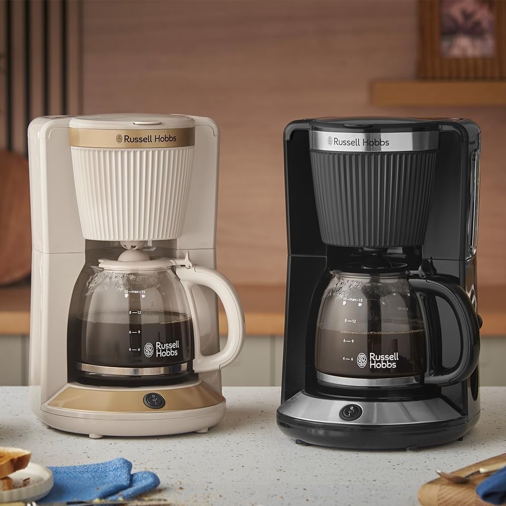 Programmable Drip Coffee Maker 1.25L Glass Carafe Keep Warm Stone Finish 1100W