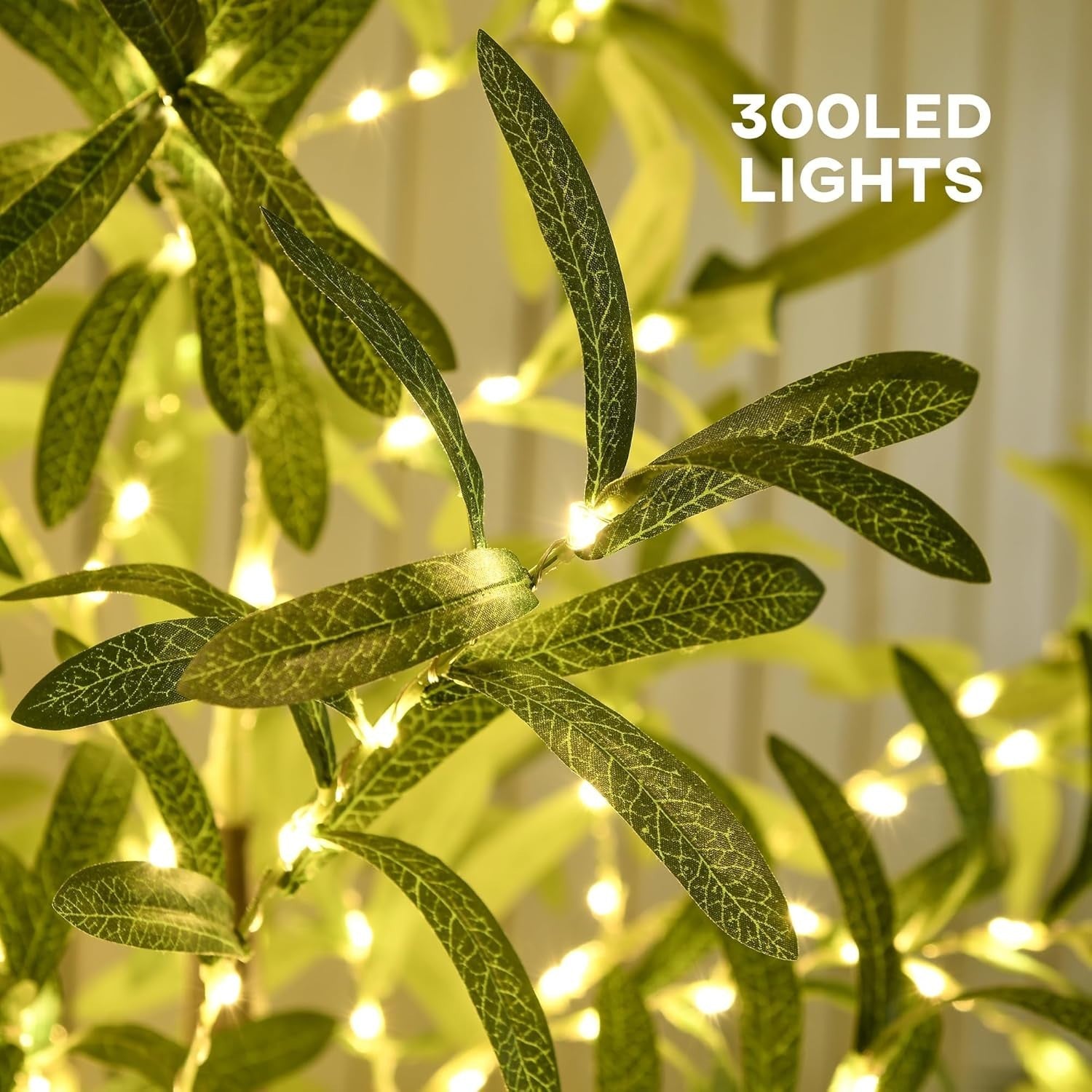 180cm Olive Tree Light with 300 LED Warm White Lights Artificial Indoor Decor