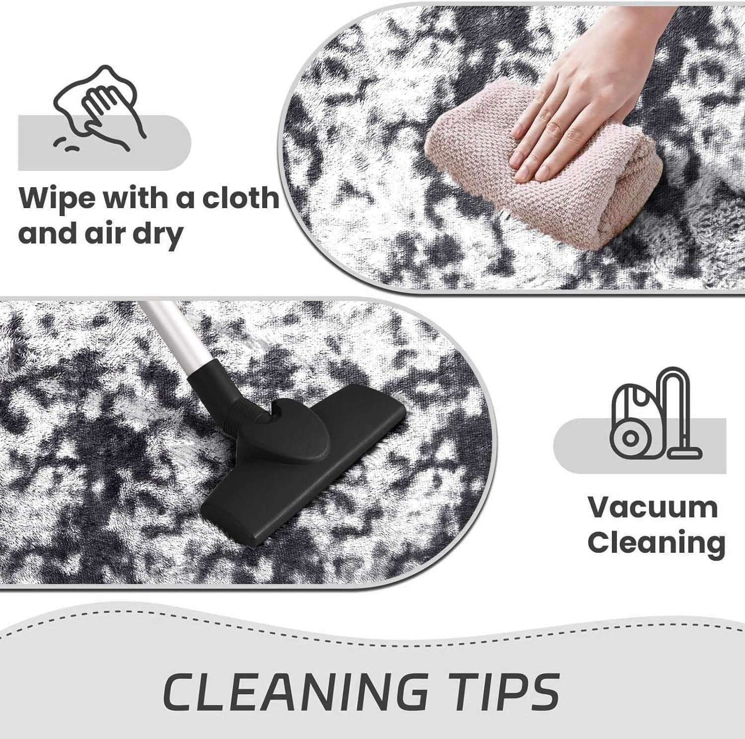 Round Shaggy Rug 120x120cm Set of 2 Soft Plush Anti Slip Fluffy Carpet Grey
