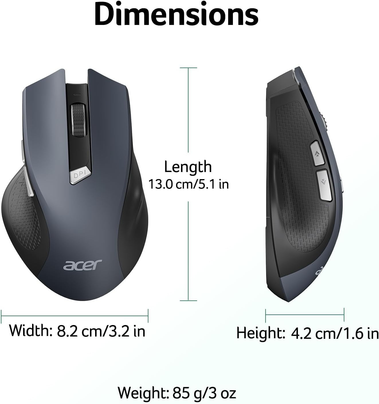 Ergonomic Wireless Mouse 2.4GHz Adjustable DPI Precision Control for Laptop PC