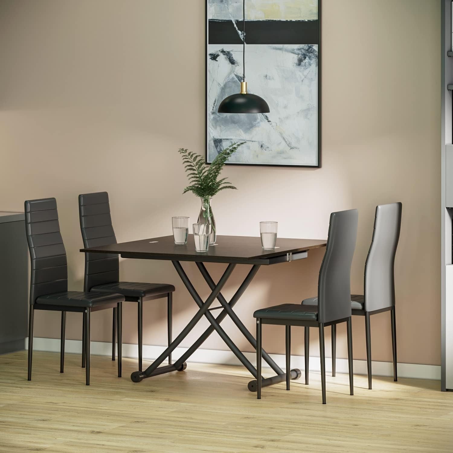 Height Adjustable Expandable Space Saving Coffee Dining Table