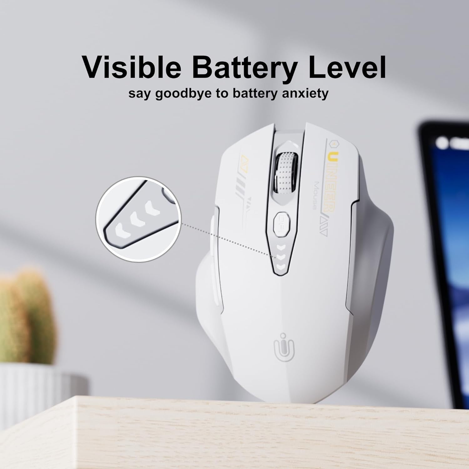 Tri Mode Wireless Mouse Bluetooth Rechargeable Adjustable DPI Ergonomic Office