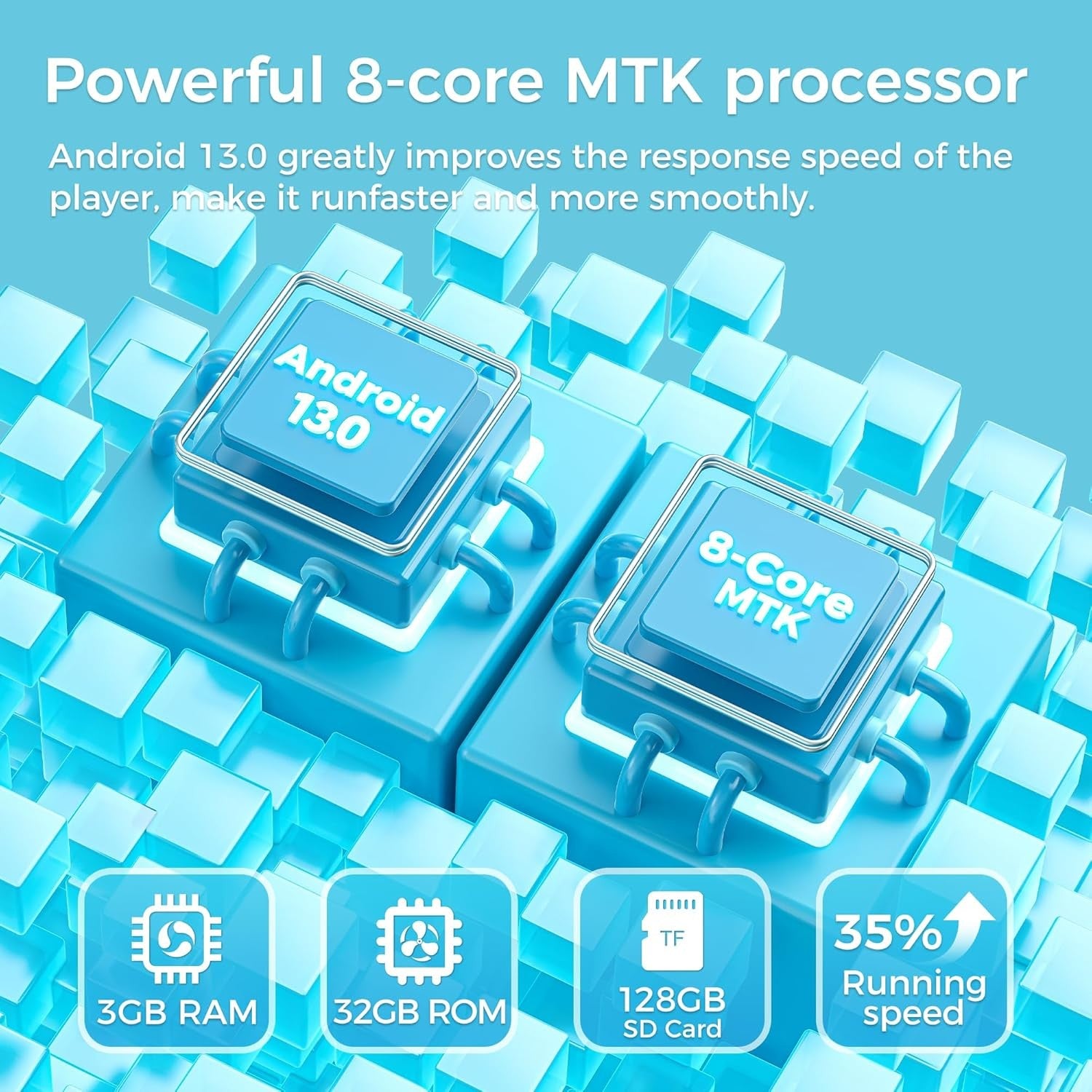160GB MP3 Player Bluetooth WiFi 4" MP4 Music Player for Kids White