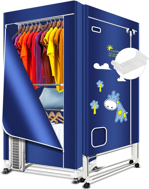 Electric Heated Clothes Airer 1600W 3-Tier Dryer With Cover Indoor Wardrobe