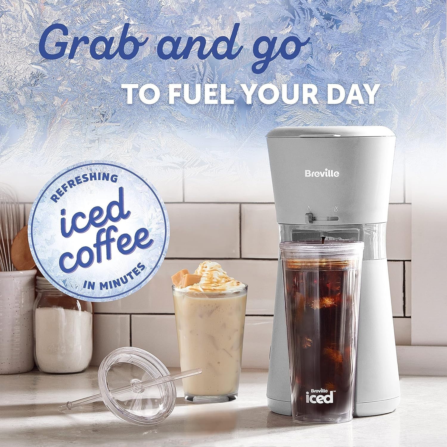 Iced Coffee Maker Single Serve Cold Brew Machine w/ Tumbler 625ml