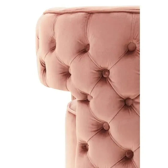 Pink Velvet Swivel Chair with Gold Base – Modern Accent Vanity Lounge Seat