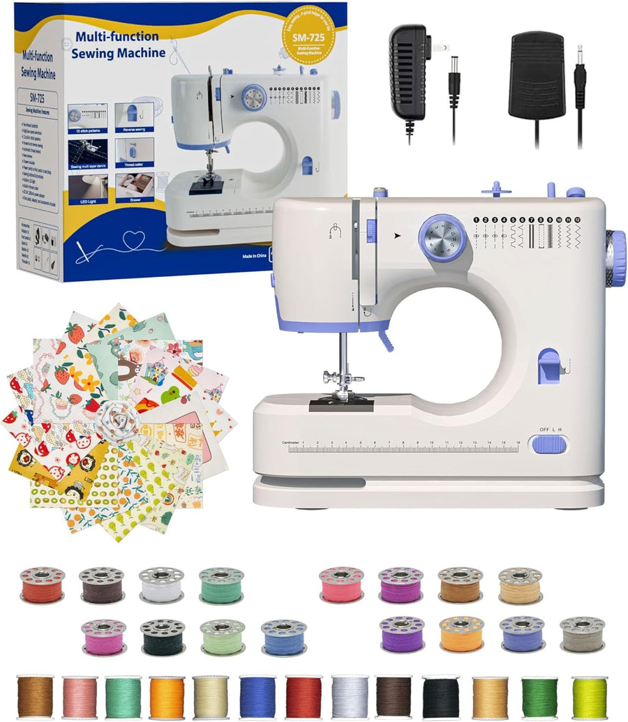 Portable Sewing Machine 12 Stitch 2 Speed Foot Pedal Beginner Home Use