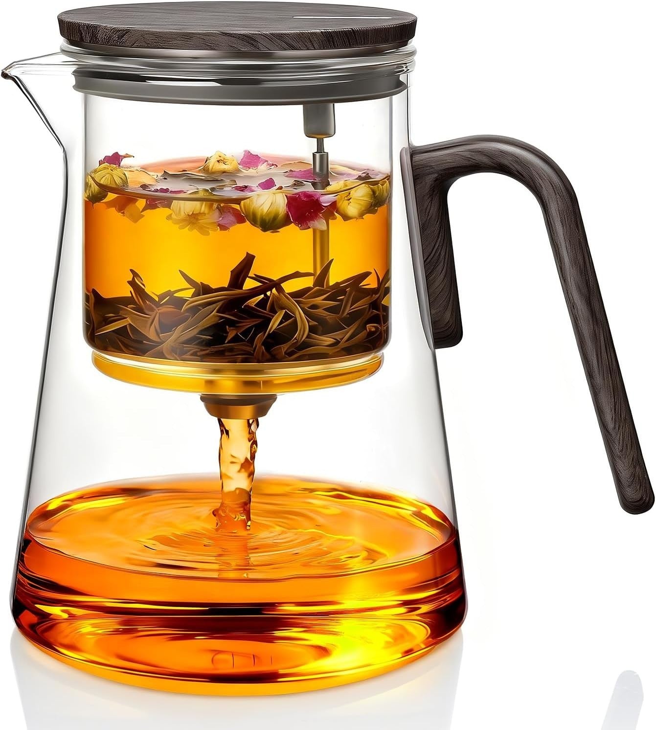 1000ml Magnetic Glass Teapot with Infuser Loose Leaf Tea Pot Gift Box
