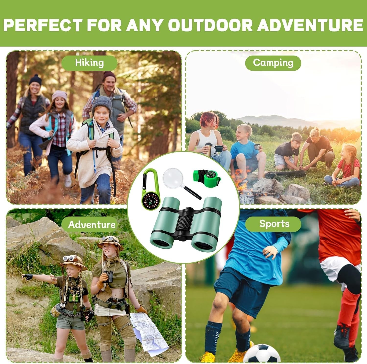 Kids Exploration Binoculars Set 4-Pack Lightweight Outdoor Adventure Toys