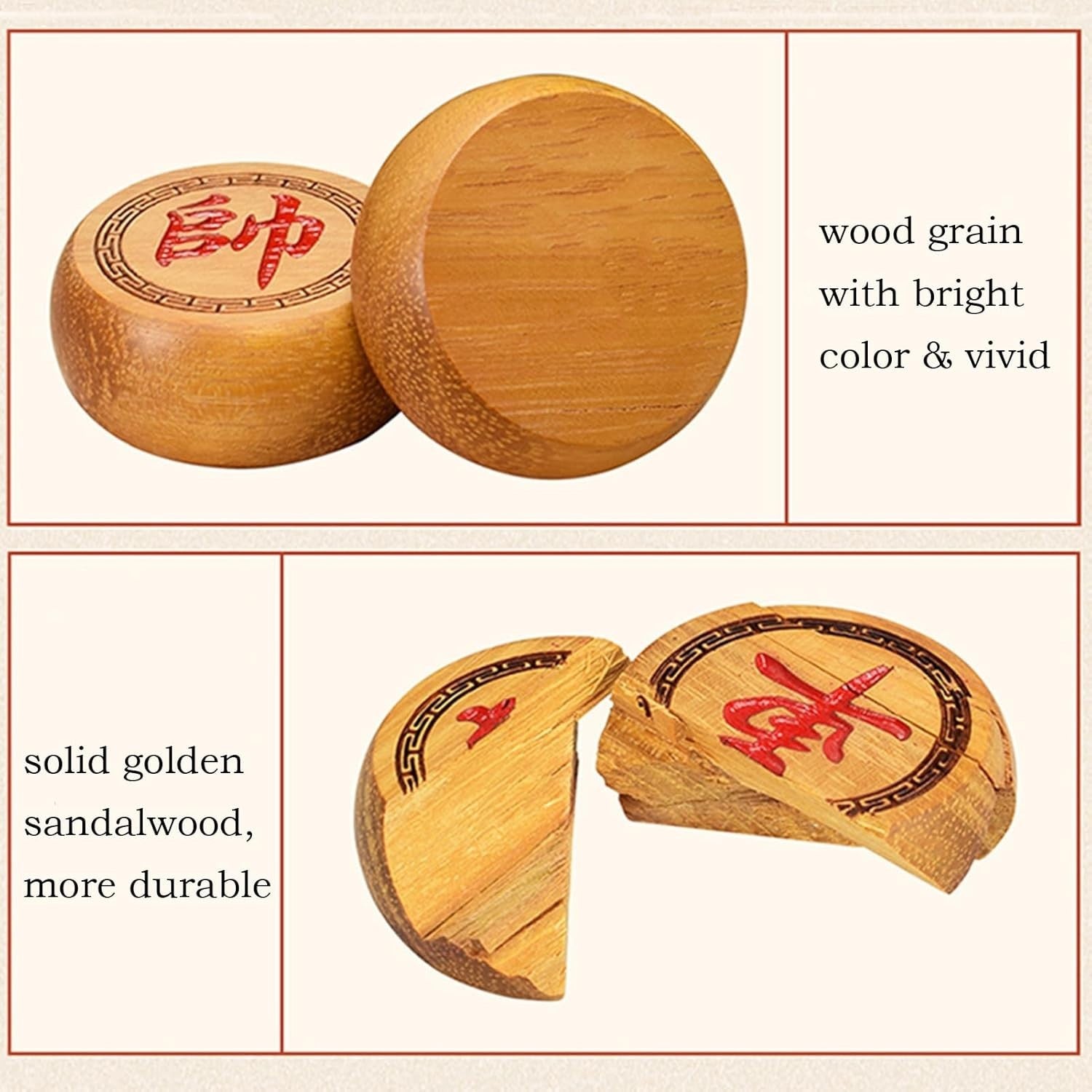 Gold Sandalwood Xiangqi Chinese Chess Set Large Wooden Strategy Board