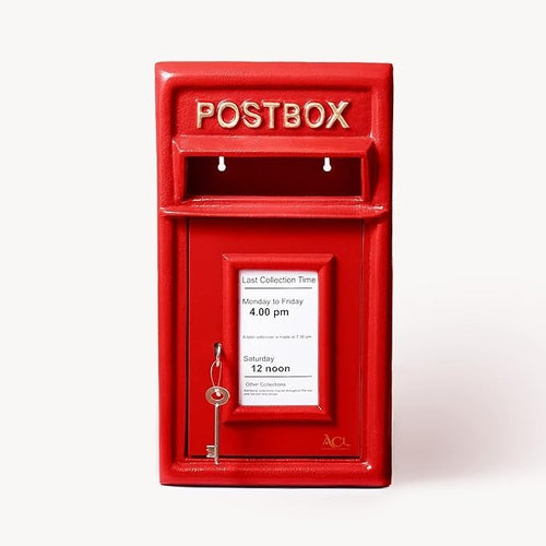 Lockable Cast Iron Post Box Red | Heavy Duty Mailbox | Wall Mount | 44x24x25cm