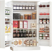 Tall White Kitchen Pantry Cabinet with 6 Adjustable Shelves & Doors – Space