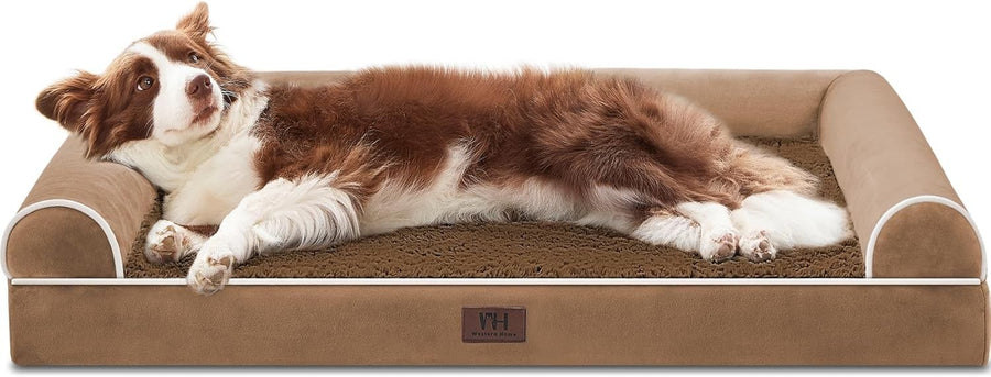XL Orthopedic Dog Bed 106x76cm Waterproof Brown